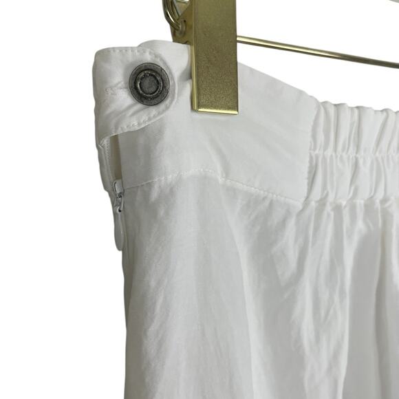 Shosh New York Structured Linen Cropped Wide Leg Pants Minimalist White Sz 2 Med - Picture 6 of 11